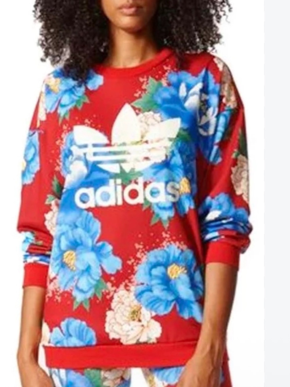 Adidas X Originals Farm Rio Floral Sweatshirt with pockets Size Large